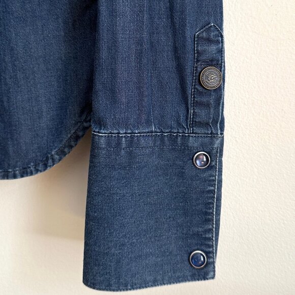 Vintage Rare Henri Lloyd Denim Blue 100% cotton logo signature made Portugal - M - Picture 3 of 9